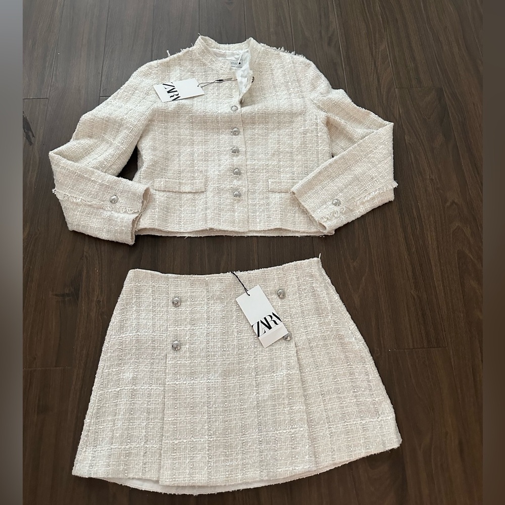 Zara texture cream/ Silva skirt set
